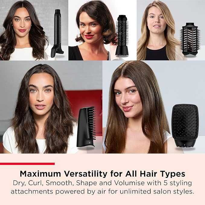 REVLON 5-в-1  One-Step™ RVDR5370 сешоар и мултифункционален стилизатор за коса , 5 приставки