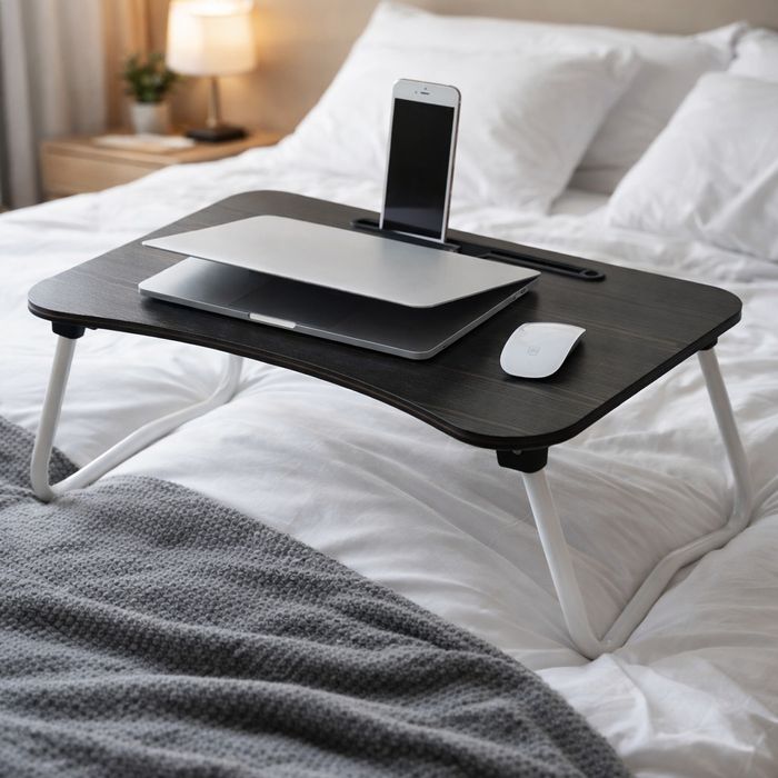 Сгъваема маса з лаптоп или хранене