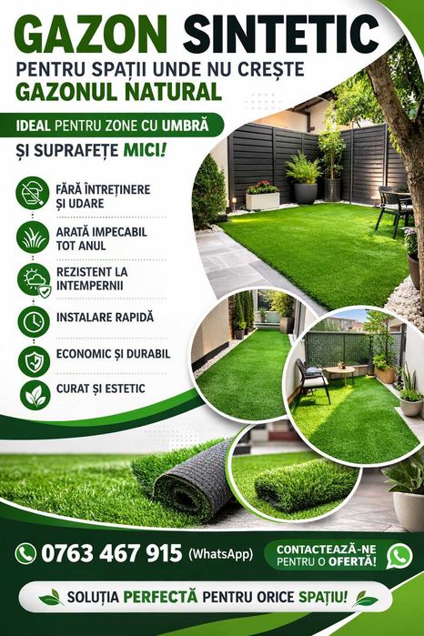 Amenajare Gradina Gazon Sintetic