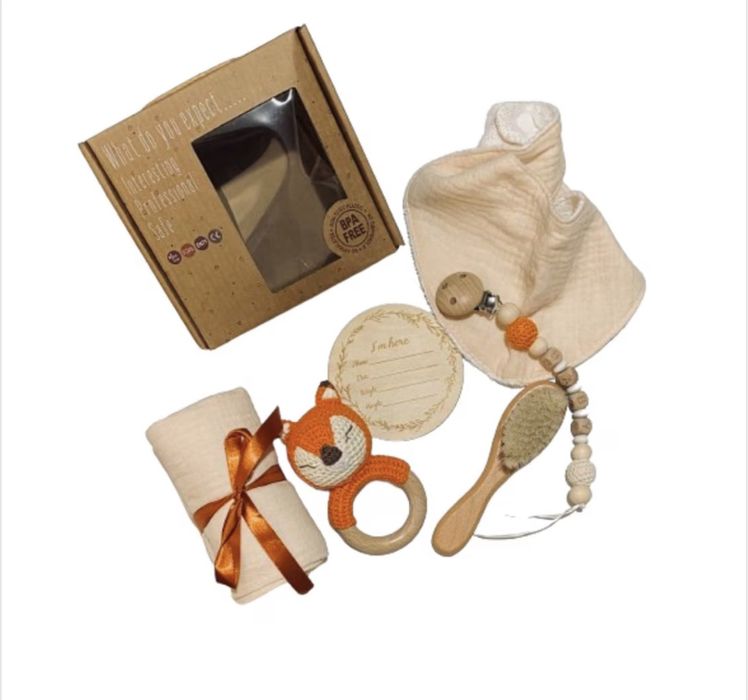 Нов подаръчен сет-коплект от органичен памук за бебе