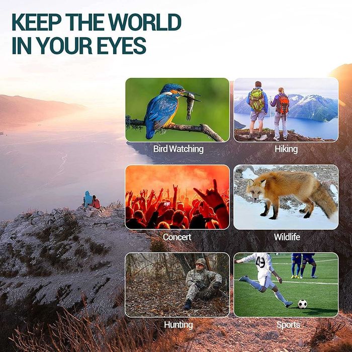 Binoclu QUNSE 12x42 cu adaptor pentru telefon,sigilat