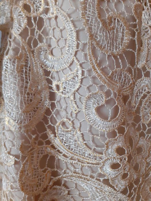 Rochie dantelă sheer gold