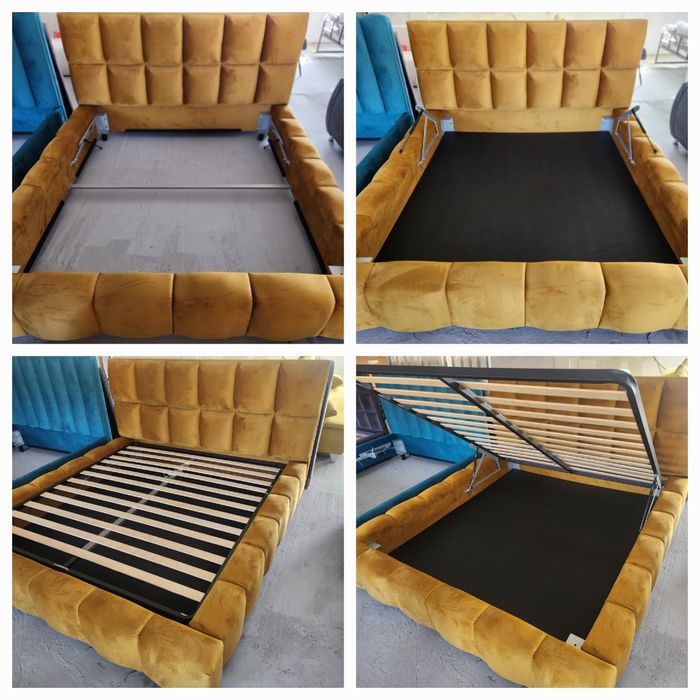 PROMOTIE! Pat 180/200cm, catifea, galben mustard