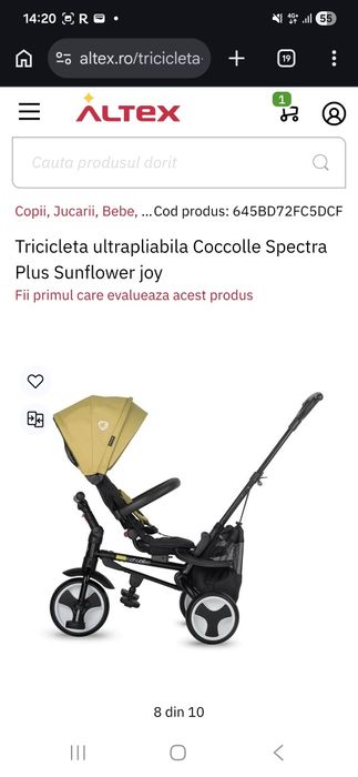Tricicleta ultrapliabila Spectra Coccolle, Sunflower Joy
