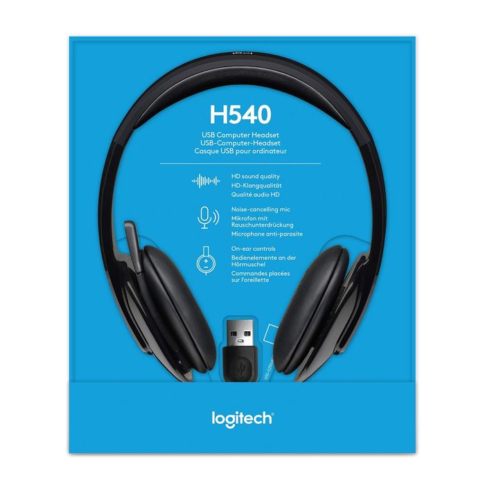 Слушалки Logitech H540 black, нови в оригинална опаковка, подходящи за подарък.