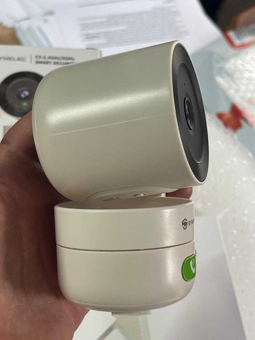 Cameră de supraveghere pentru interior SYMINELEC 2K, 360°, supraveghere WLAN la 5 GHz/2,4 GHz cu detectare a mișcării bazată pe AI, vedere nocturnă IR