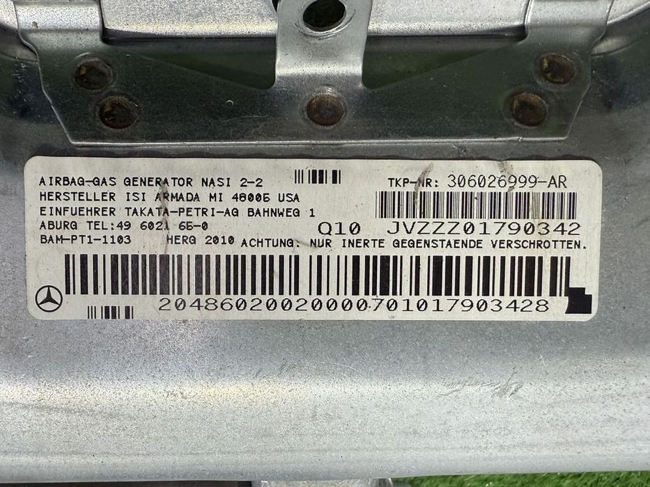 AIRBAG GENUNGHI MERCEDES BENZ C250 CDI C CLASS W204 2.1 DIESEL 2010 COD OEM 306026999-AR M2GA17302701 2008-2014