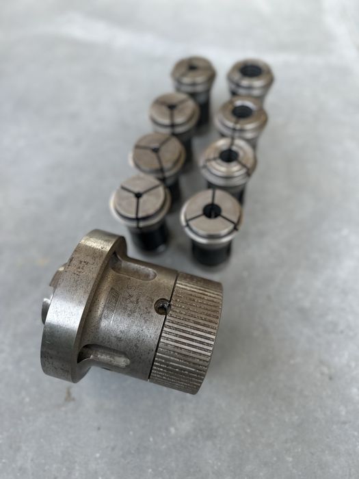 Цанков патронник за струг CNC ЦПУ с комплект цанги