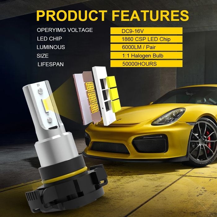 Set Doua Becuri Led PSX24W 10000LM/80W/6000K