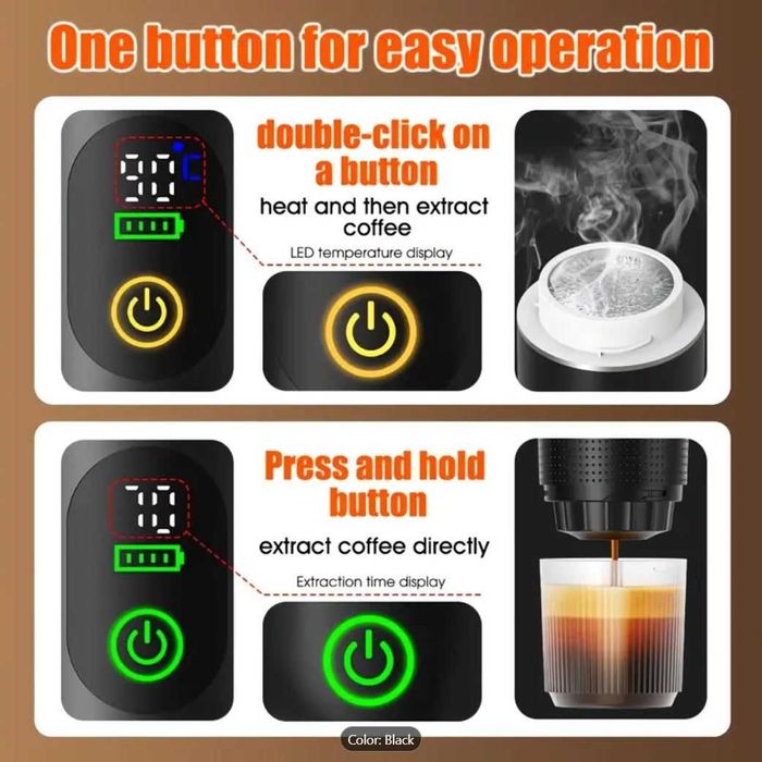 Преносима кафемашина 3 в 1 , 20 бара, Дисплей! Съвместима с капсули Dolce Gusto и Nespresso. ГАРАНЦИЯ!