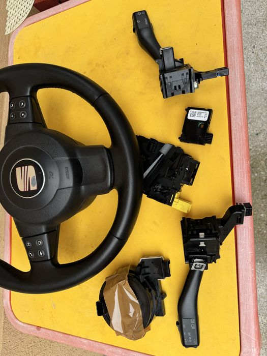 Volan seat leon 1p  piele cu comenzi spira volan airbag