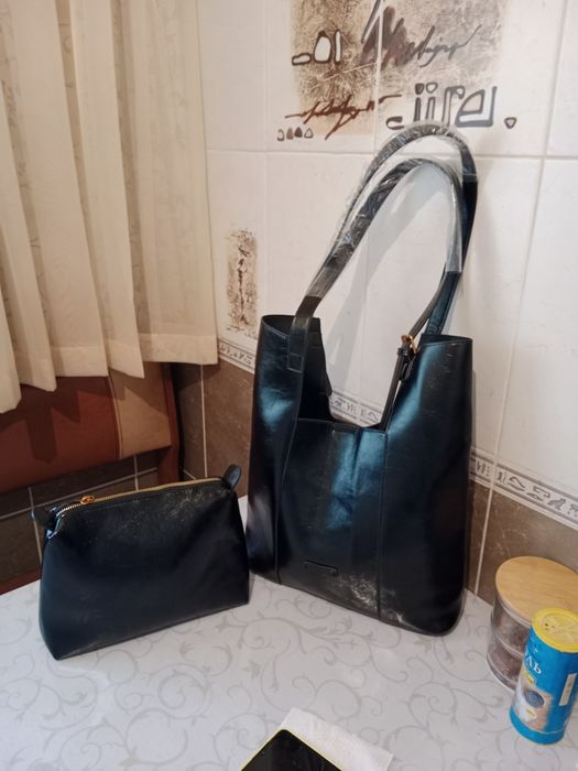 Сумка шоппер кожаная