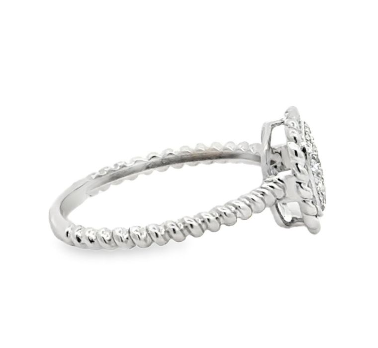 Inel din aur alb 18K cu diamante naturale – elegant și rafinat