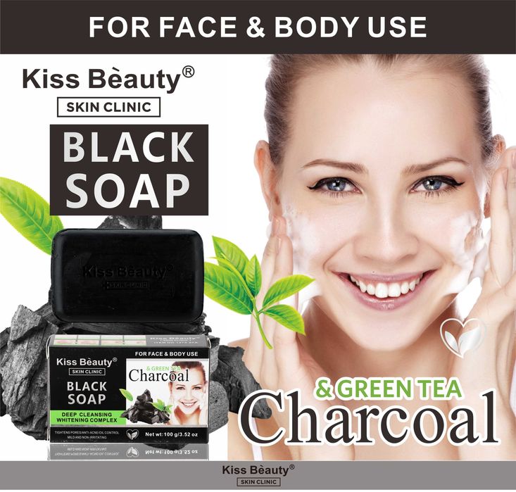 Сапун с активен въглен и зелен чай Black Soap