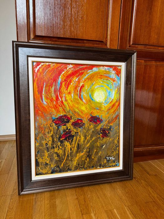 Картина Макове, масло, Петър Петров