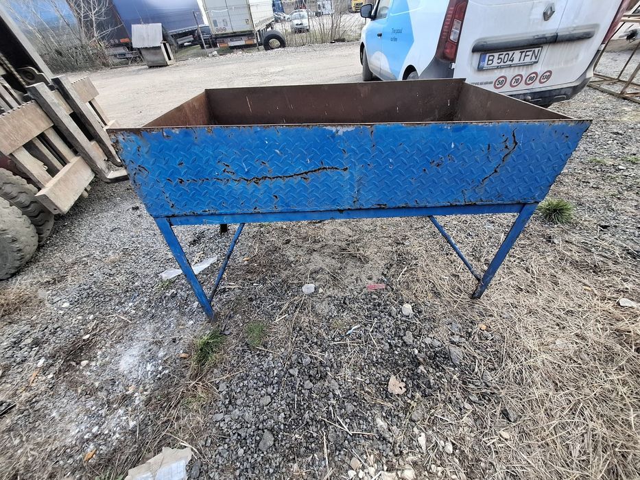 Cuva spălat piese, grătar, tava, lada fier 1.5m/0.8m din tabla striata