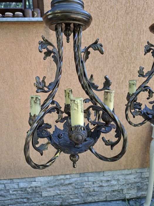 Candelabru bronz, set două bucăți