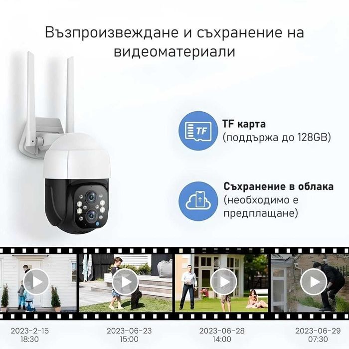 AVATTO IPC20-EU 4MP WiFi Външна Камера с Двоен Обектив | IP66 | 355*