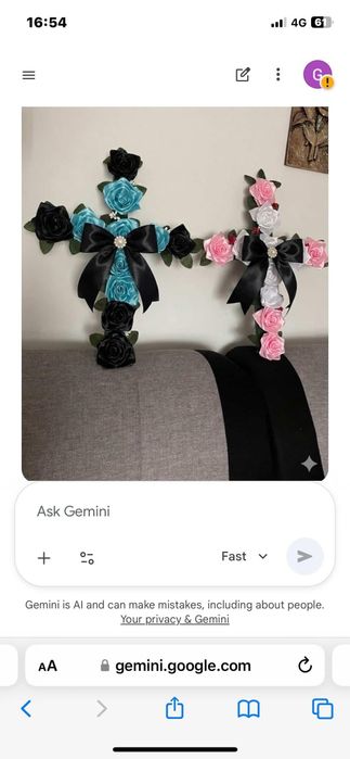 Cruci funerare lucrate manual din satin