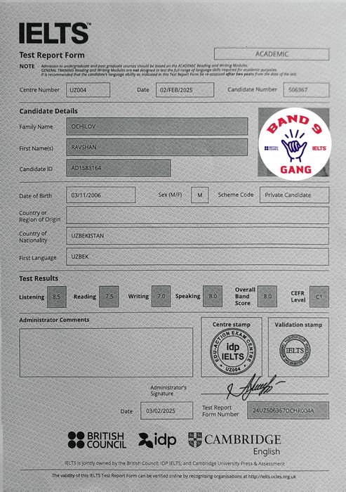 IELTS, CEFR va General English kurslari – Individual yondashuv!