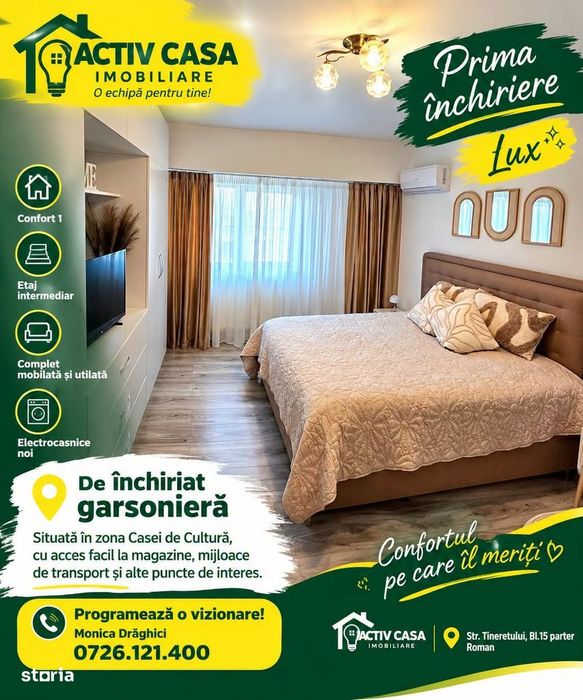 Prima Închiriere – Garsonieră Lux