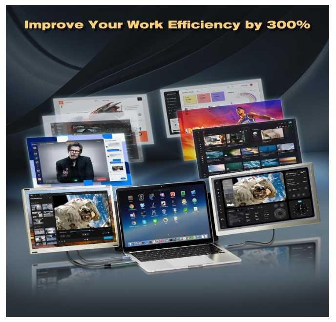 Extensie ecran laptop Teamgee S6 2x15,6" Mac Windows Domyfan Kefeya