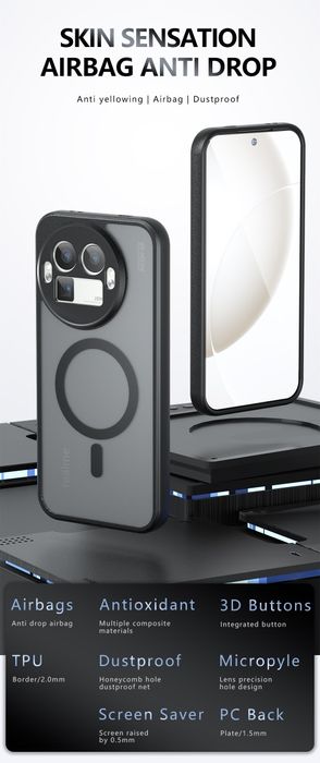 Realme Gt8 pro кейс , shockproof, magsafe, ударо-устойчив,матов кейс