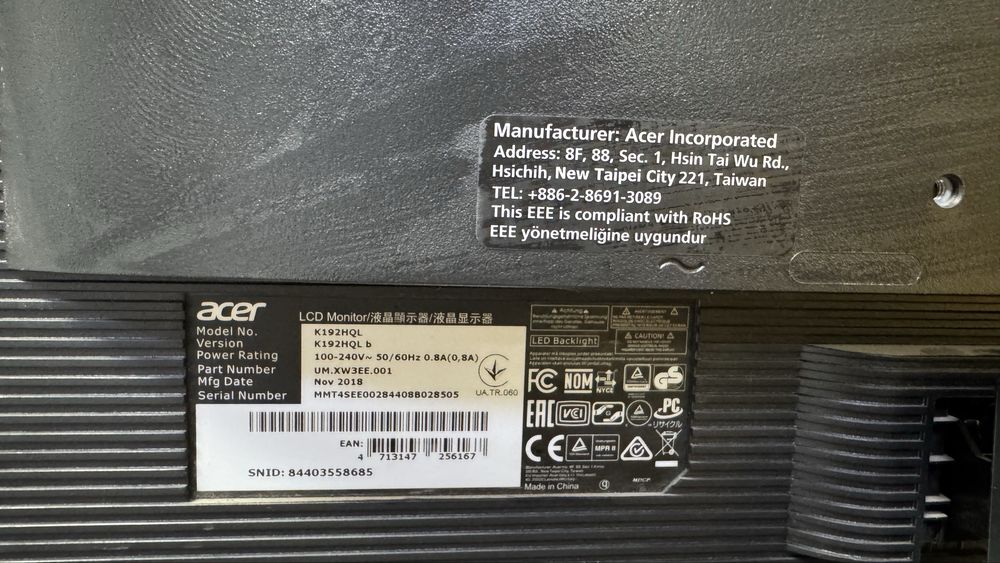 Монитор Acer K192HQL