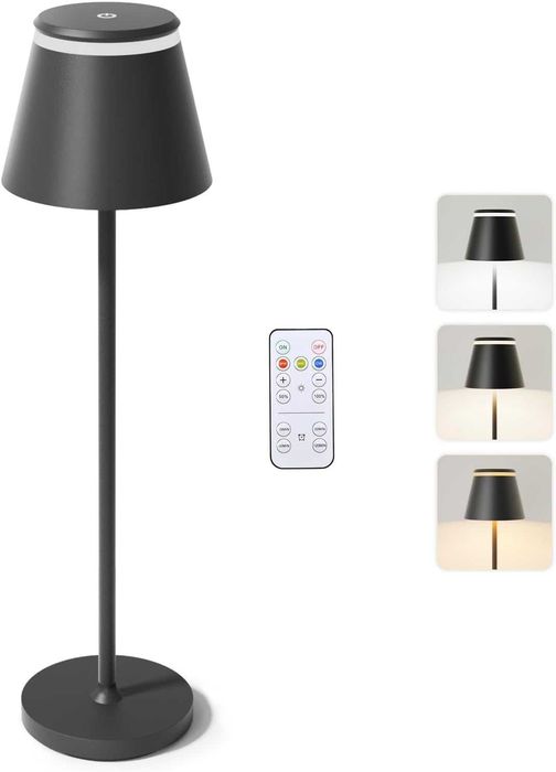 LED настолна лампа на батерия, USB-C зареждане и дистанционно
