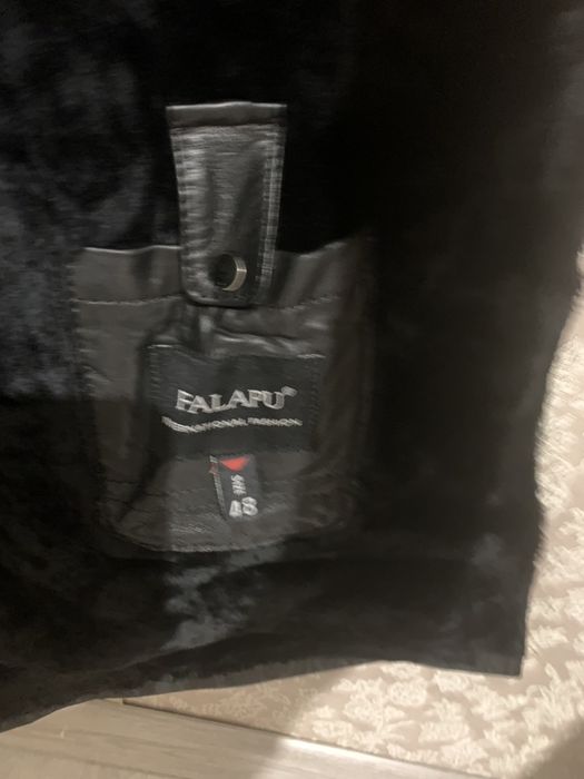 Кожанная мужская дубленка