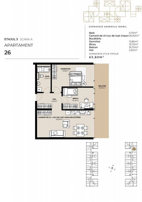 Apartament 3 camere, zona Garii, imobil de lux cu Mall la primele etaj — fotografia 3