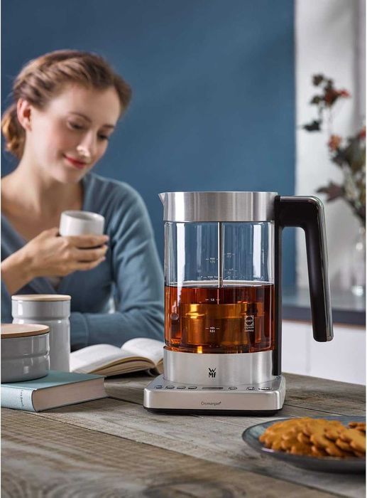 ПРОМО Нова Мощна 2г Гаранция Електрическа Стъклена Кана за Вода 2в1 WMF Lono, 3000 W, 1.7 л