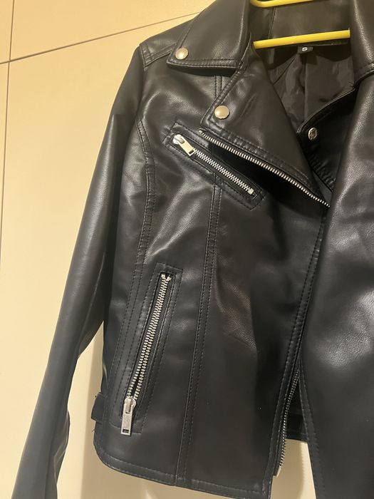 Черно кожено яке, размер S