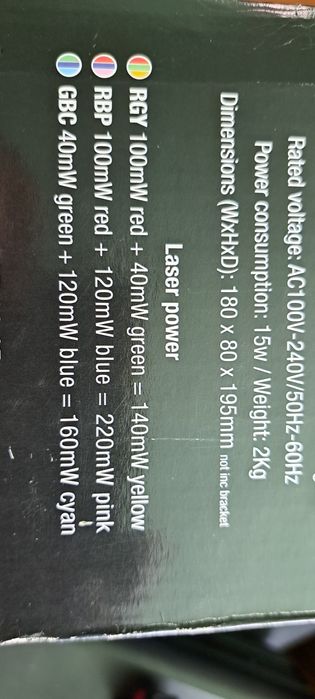 Kam XY laser  Green blue cyan