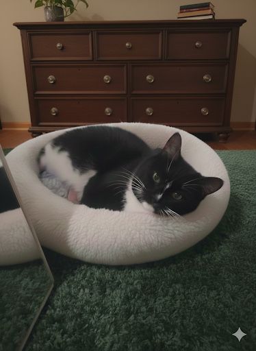 Пристраивается кошечка