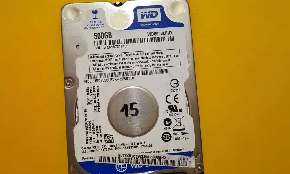 15.HDD Hard Disk Laptop Western Digital Blue 500Gb 5400Rpm 8MB SATA 3