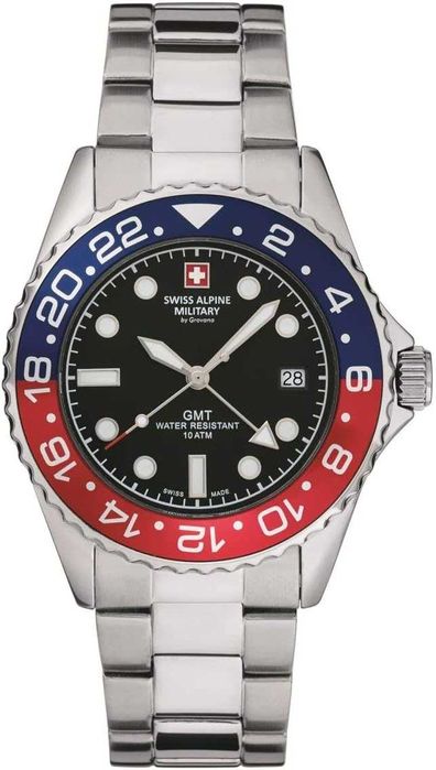 Часы мужские Swiss Alpine Military GMT 7052 Watch Analogue Quartz! NEW