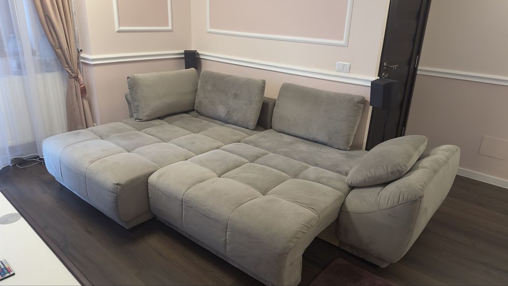 Canapea extensibilă de colț Dedeman – 260 × 160 cm – stare foarte bună