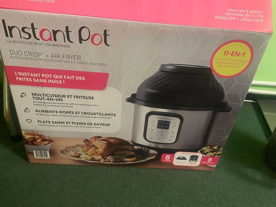 Мултикукър Instant Pot Duo Crisp + Air Fryer 140004201, 1500 W, 8 л, 11 програми, Кошница Air Fryer, EvenCrisp, Инокс