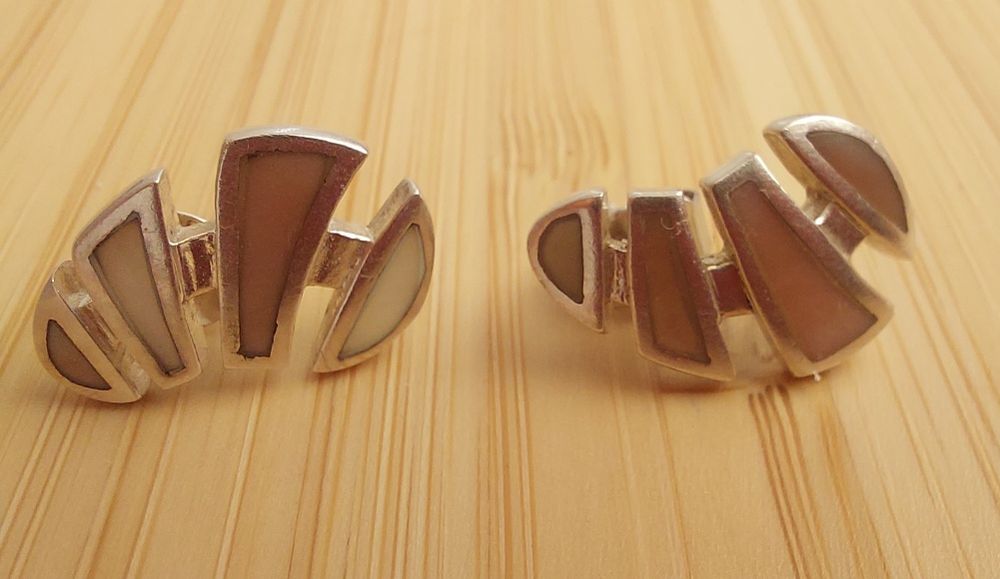 Сребърни обеци със седеф