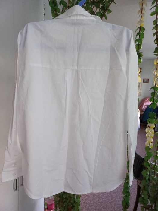 Новая с биркой привозная белоснежная рубашка, оверсайз.
