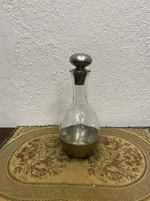 Винтидж гарафа стъкло и калай Италия 1955 1965