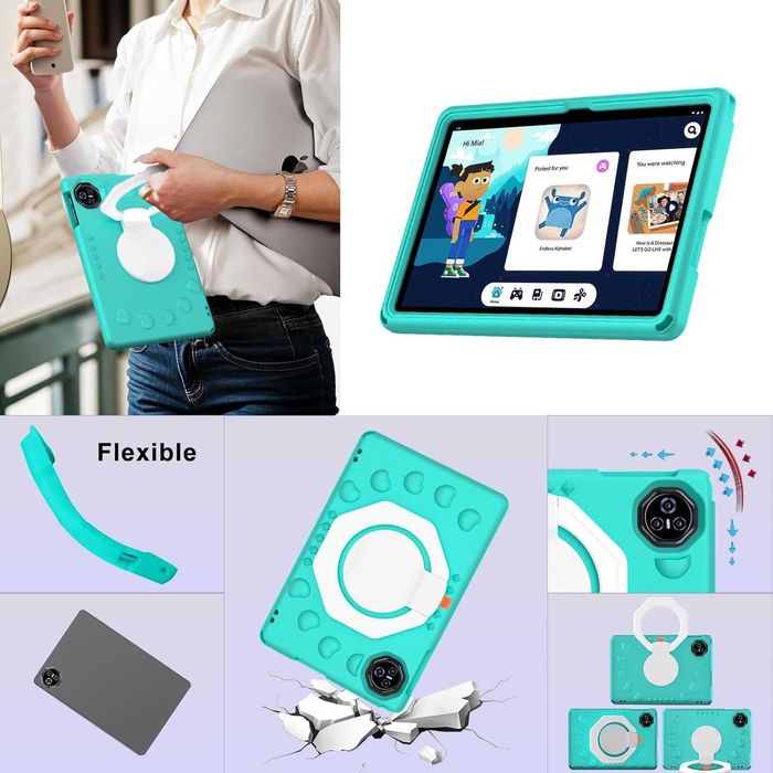 Таблет 2026 Android 15 с EVA силиконов защитен калъф, 24GB + 256GB/2TB