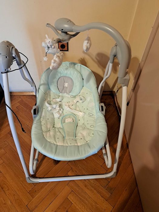 Бебешка люлка шезлонг Kikaboo Mia stella 3 in 1 със масичка за хранене
