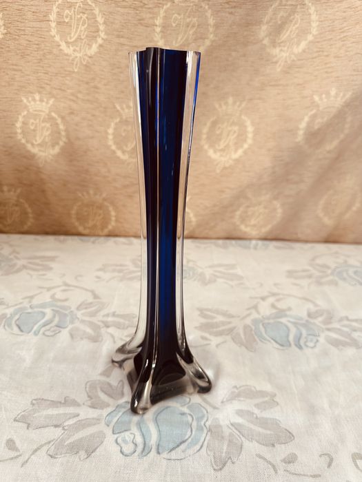 Италианска винтидж ваза Sommerso – 30 см, Murano стил, кобалтово синьо