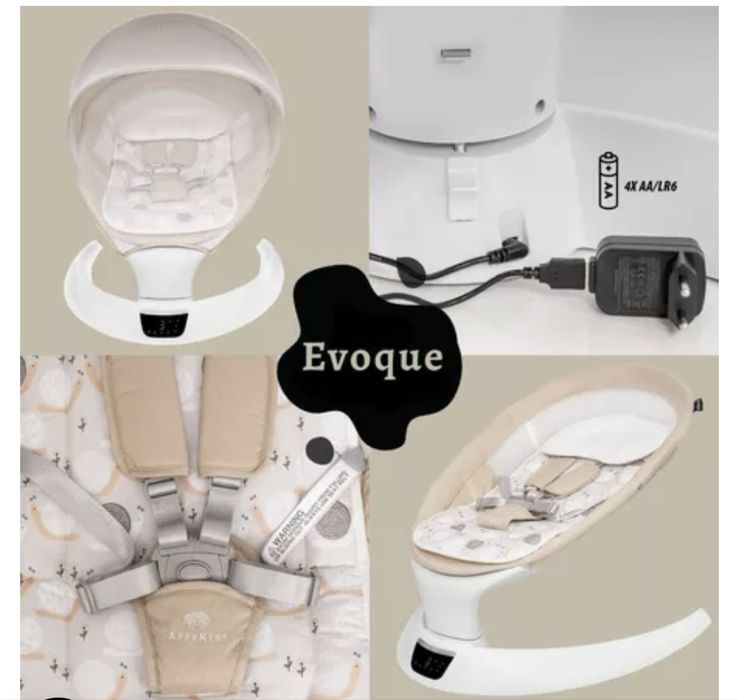 Leagan electric pentru bebelusi Evoque, Bubble Beige, Appekids