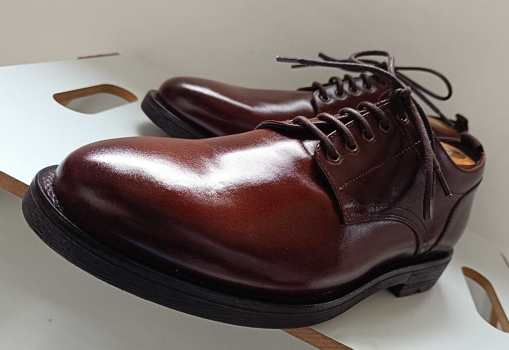 Pantofi derby 40 plain toe premium Minelli Paris NOI piele naturala