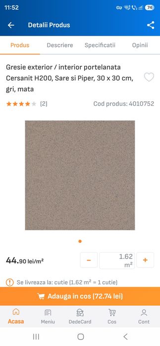 Gresie Cersanit H200 – aprox. 50 mp