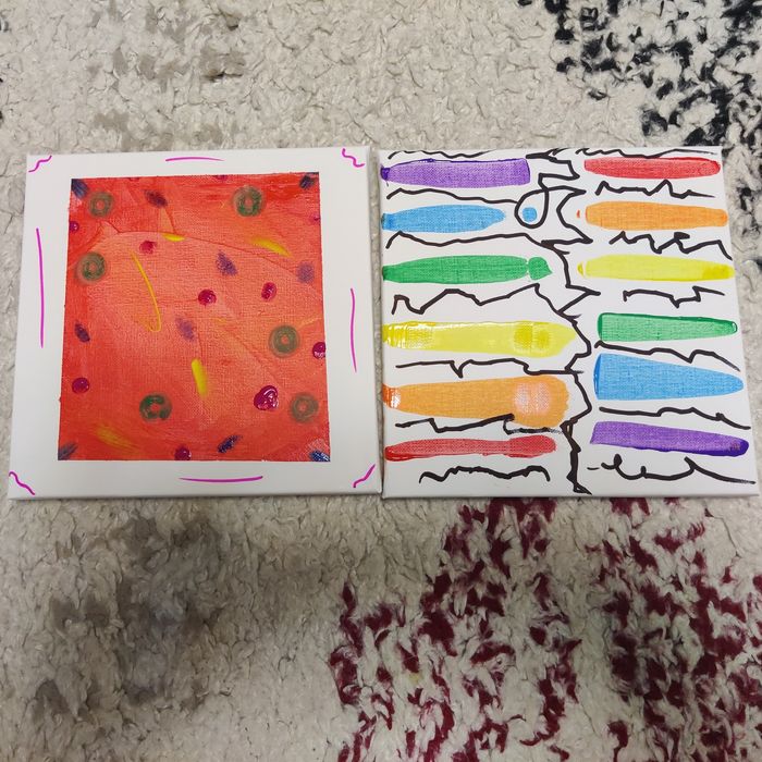 Vând tablou abstract pictat pe panza