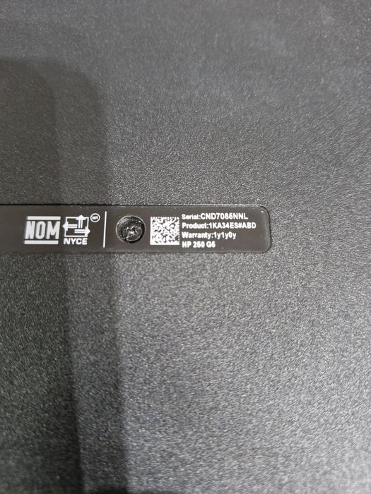 Laptop Hp 250 G5, 8gb ram, ssd256gb, display 15,6 inch